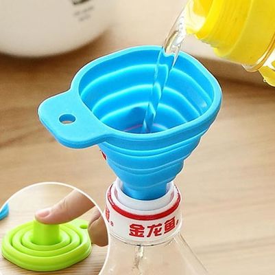 FDA Pantone Colour Long Neck Food Grade Silicone Folding Funnel